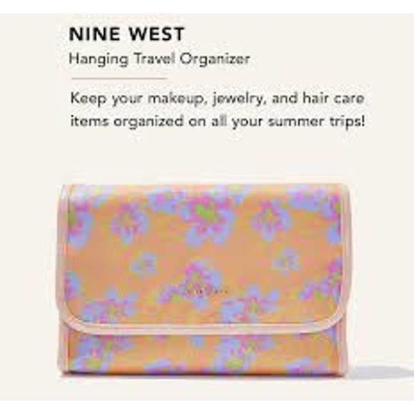 Nine West Handbags - NWT NINE WEST Hanging Travel Vacation Floral Organizer Orange Pink